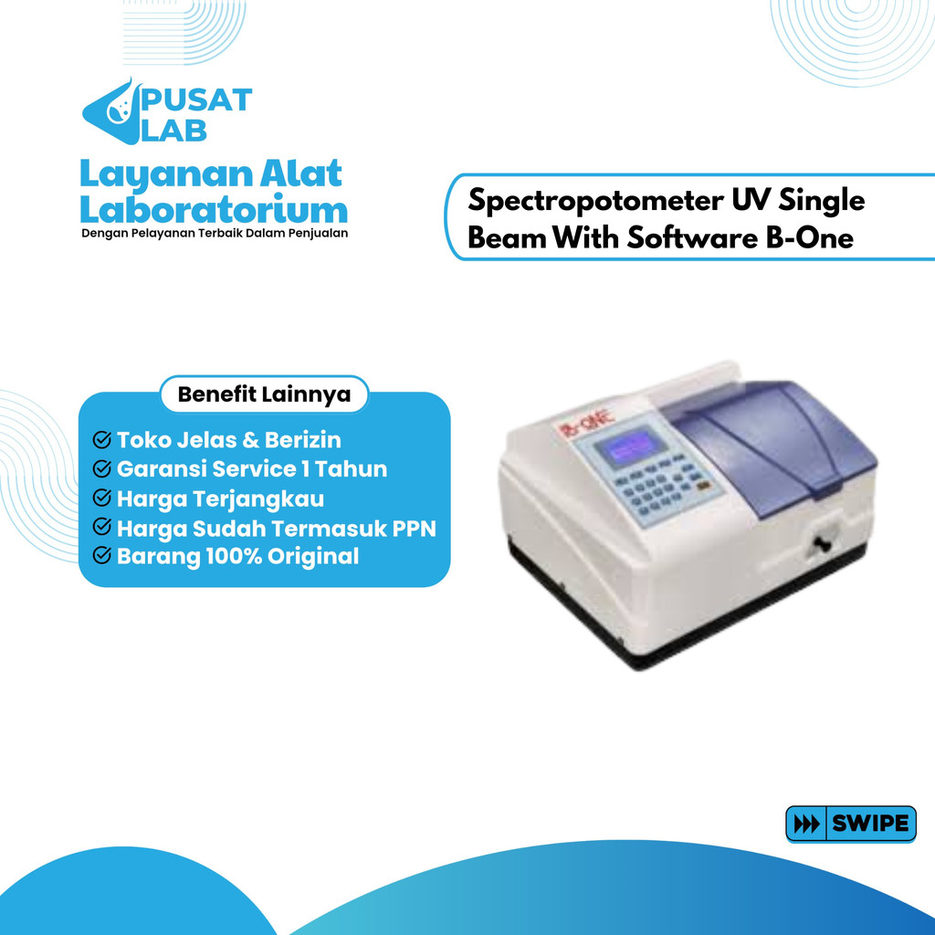 Spectropotometer UV Visible Single Beam With Software B-One Original