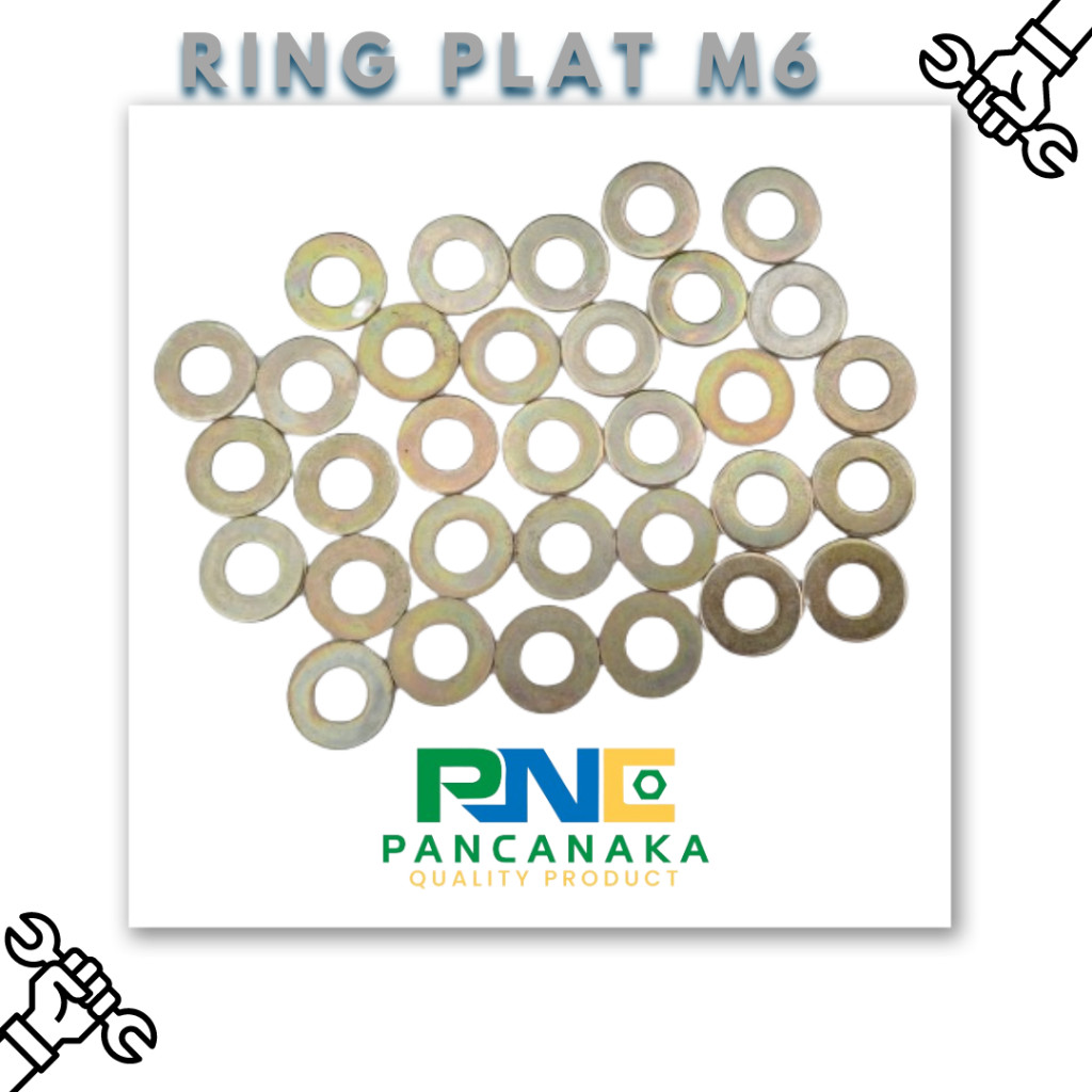 RING PLAT M6 KECIL KUNING /2PCS