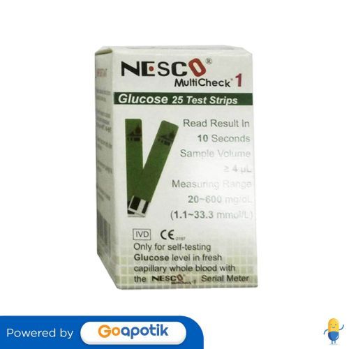 Nesco Multicheck 1 Glucose Test Strips Box 25 Pcs
