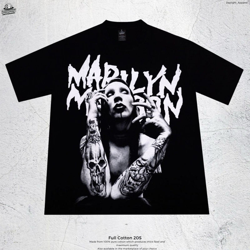 T-Shirt Marilyn Manson - Oversized Model Black Solid