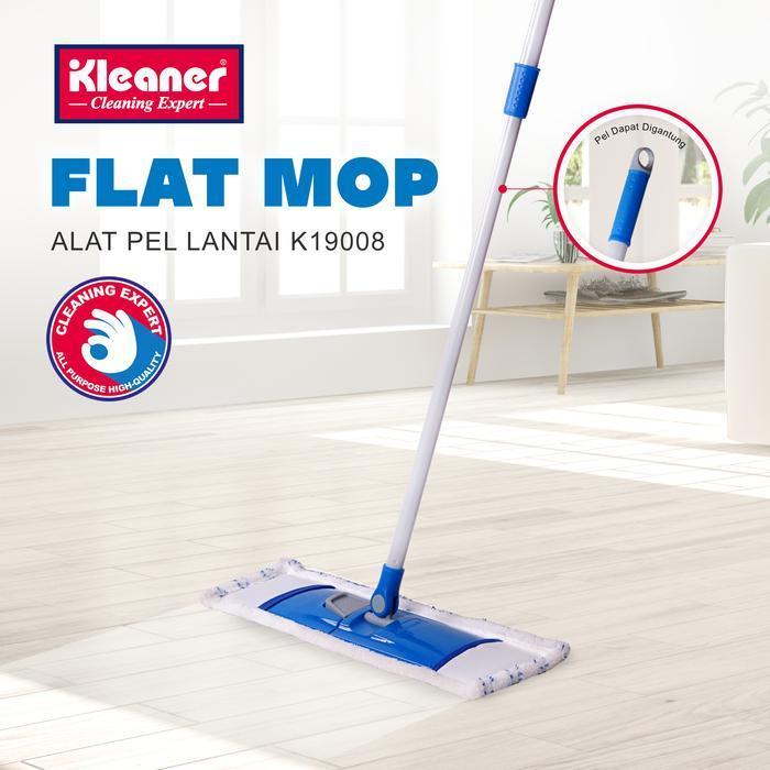 [COD] Kleaner Flat Mop / Alat Pel Microfiber Lantai - Biru