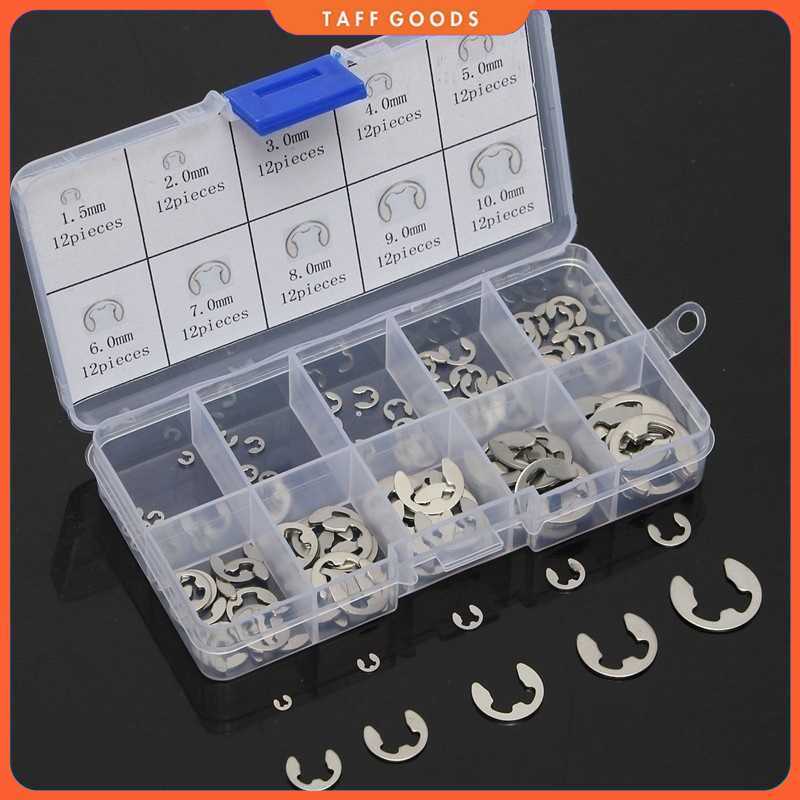 Taffware E-Clip External Retaining Ring Assortment Kit 120PCS - JR20
