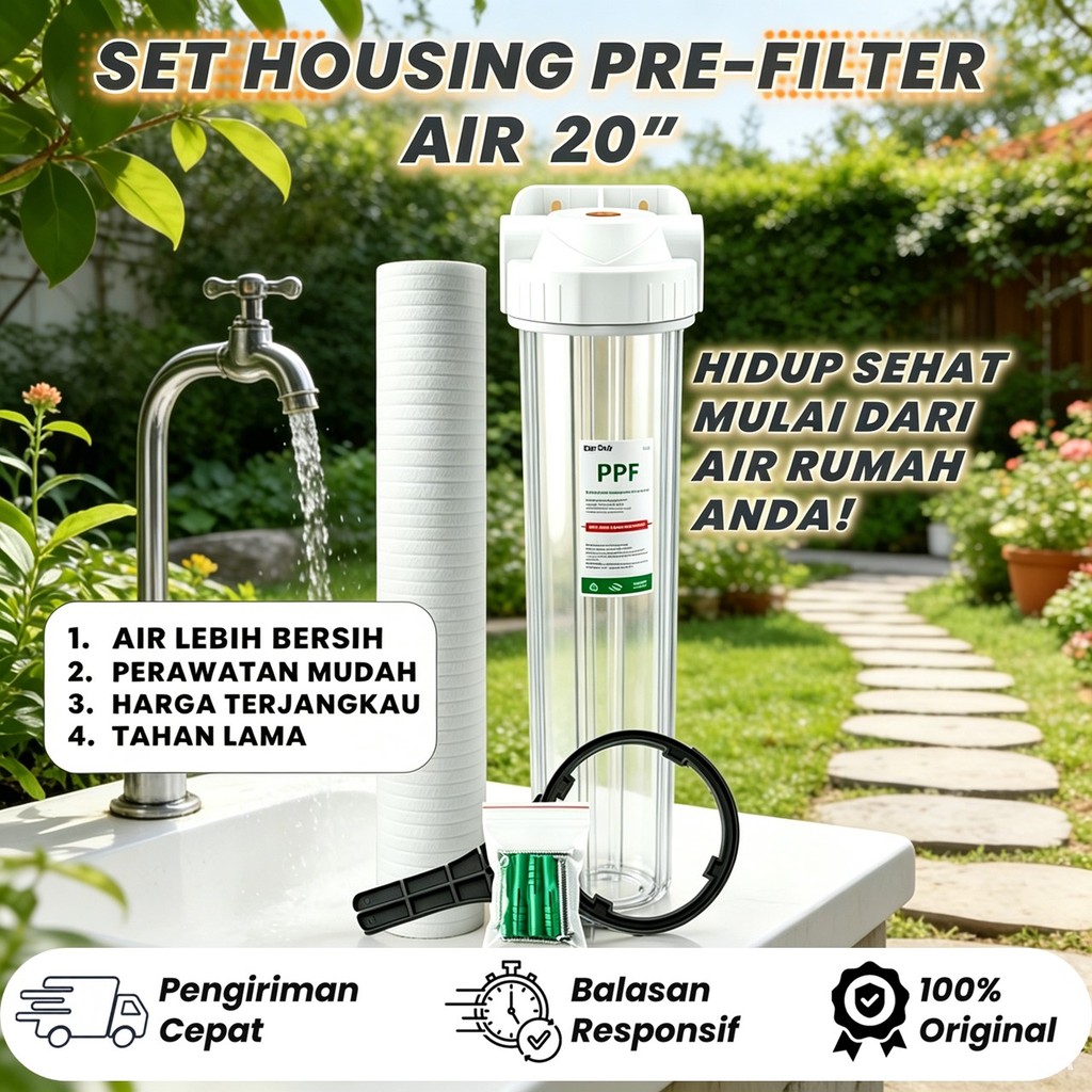 Housing Filter 20 Inch Biru / Transparan
