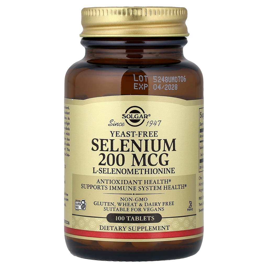 Solgar, Selenium, Yeast-Free, 200 mcg, 100 Tablets