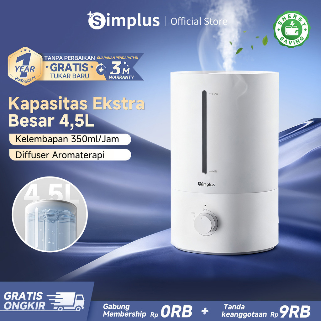 Simplus Smart Humidifier Aroma Diffuser Humidifier Rumah Tangga 4,5 Liter