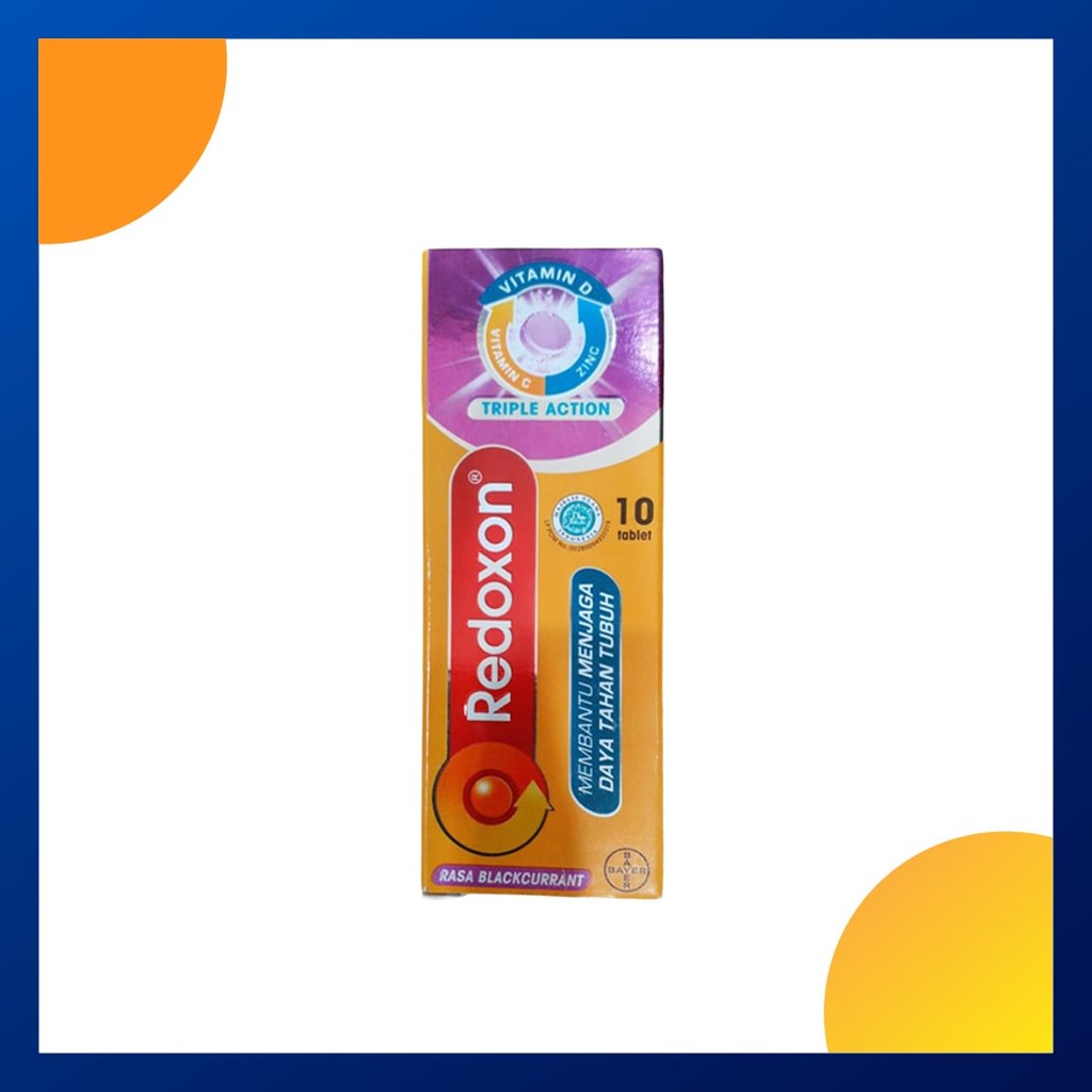 Redoxon Triple Action Blackcurrant Botol 10 Tablet