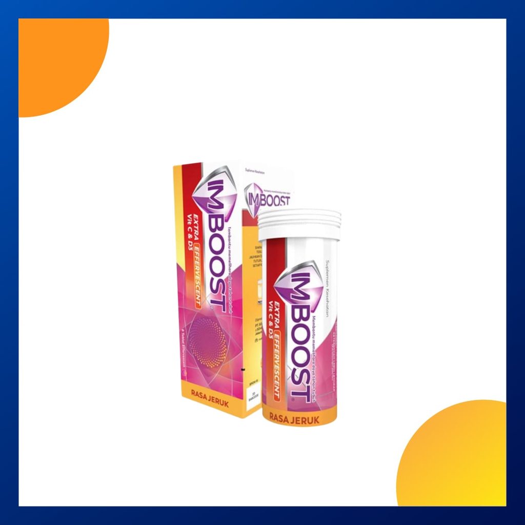 Imboost Extra Vit C & D3 Rasa Jeruk Tube 8 Tablet Effervescent