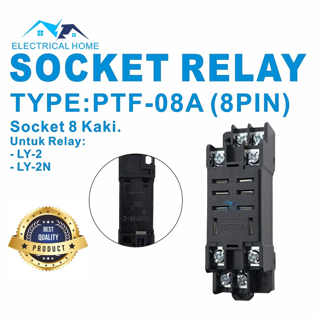 SOCKET RELAY LY2/LY2N PTF08A 8PIN BEST QUALITY.
