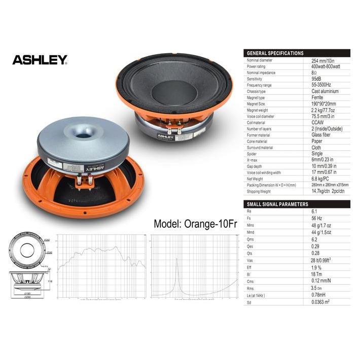 SPEAKER COMPONENT ASHLEY ORANGE10FR ORANGE 10FR