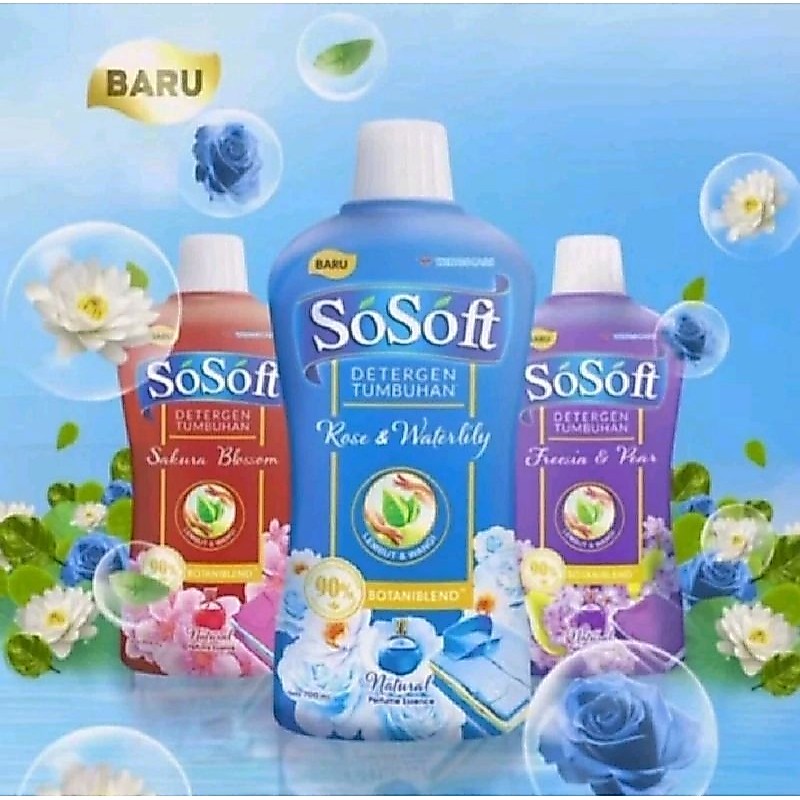 Sosoft deterjen cair kemasan botol 700ml