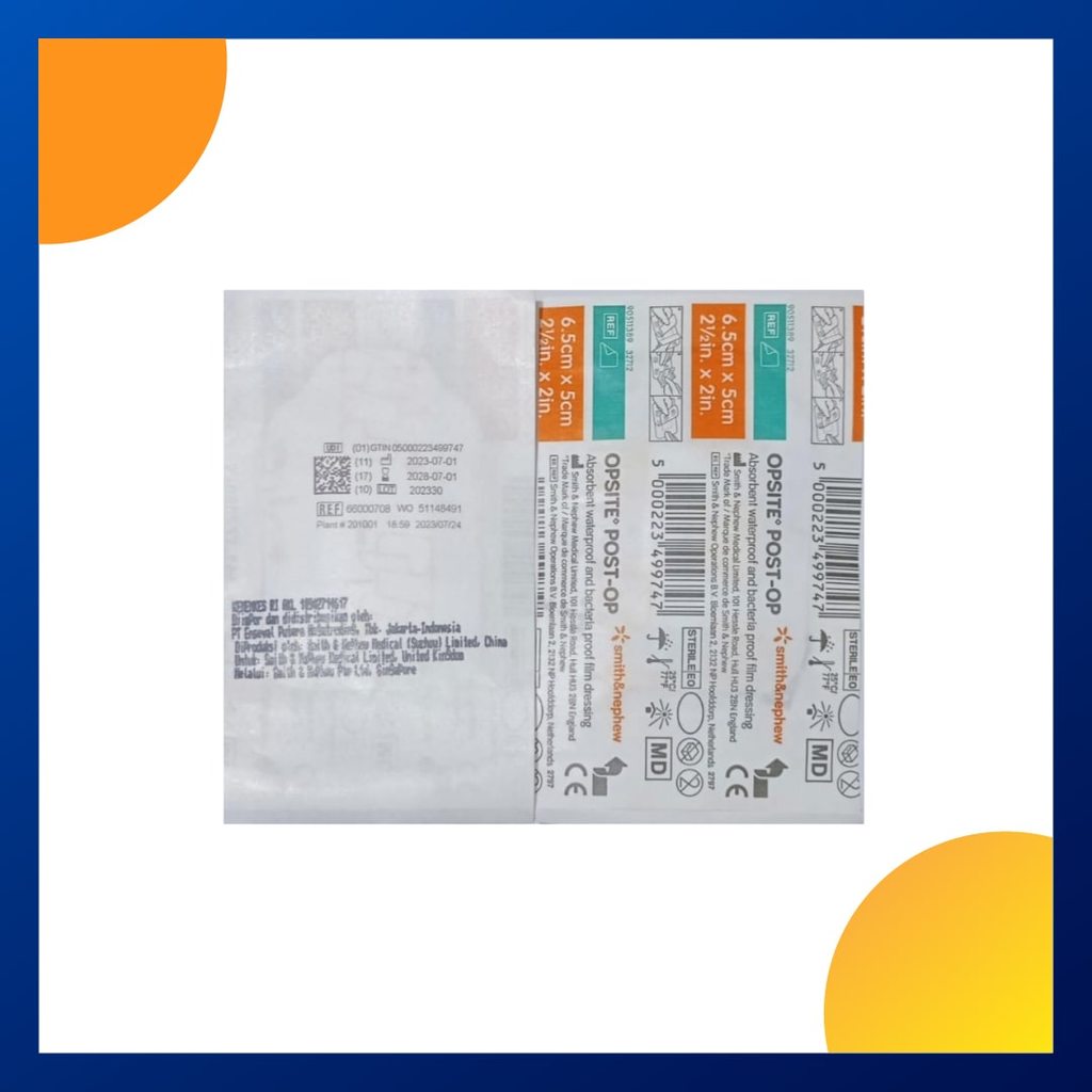 Opsite Post Op 6.5 Cm X 5 Cm