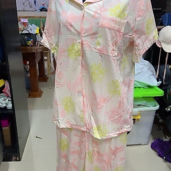 SET PIYAMA BUNGA PINK