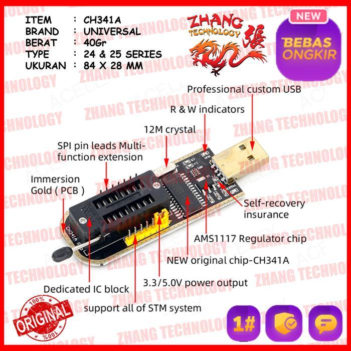 HIGH QUALITY!!! CH341A 24 25 EEPROM Flash BIOS USB SPEED Programmer - NON SOC, Clone