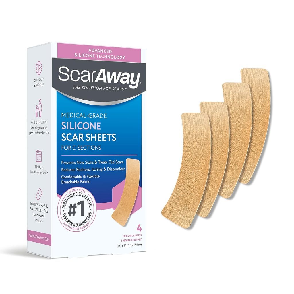 SCARAWAY SILICONE SCAR SHEETS FOR C-SECTIONS - 1 LEMBAR