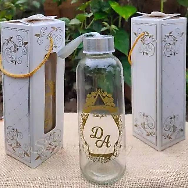 Botol Bening 420ml + Bok + Sablon