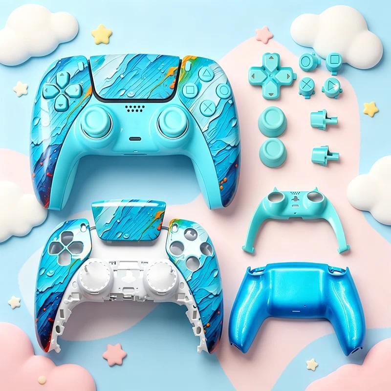 DIY pattern for PS5 game controller housing. Replacement face cover for game controller. PS5 game controller repair accessory