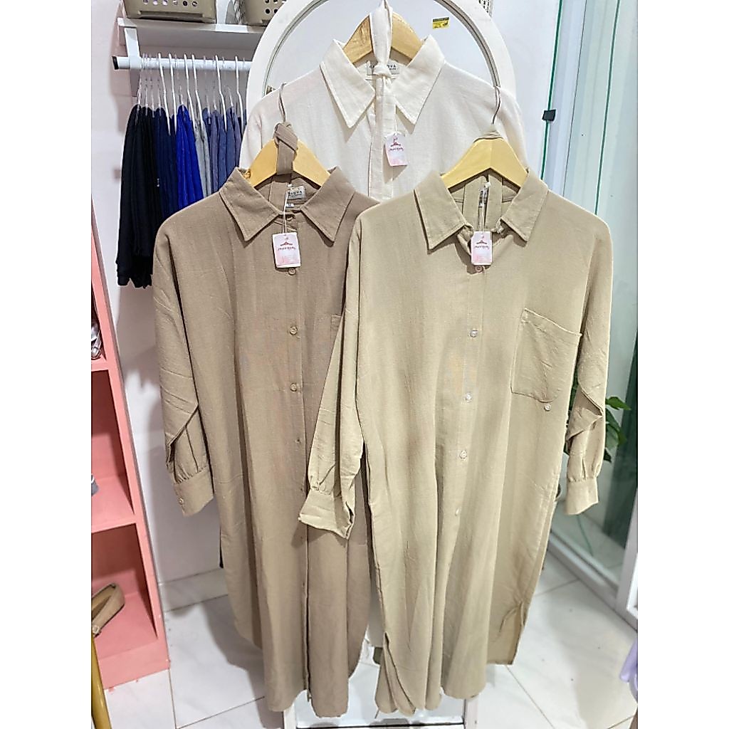 Long Outer Linen Tali Wanita