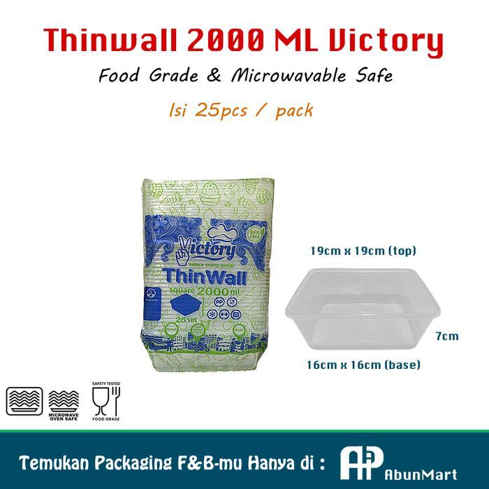 Thinwall 2000 ML Square Victory Isi 25pcs