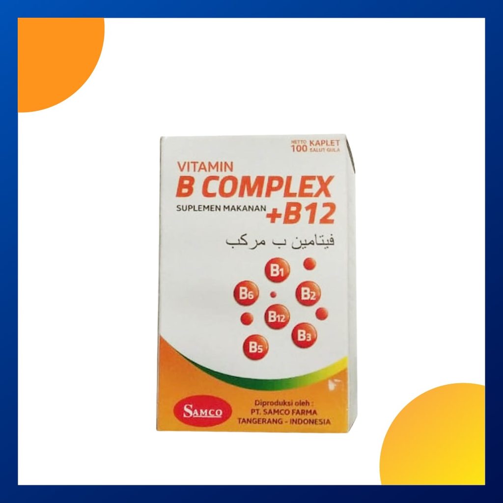 Vitamin B Complex + B12 Samco Botol 100 Kaplet