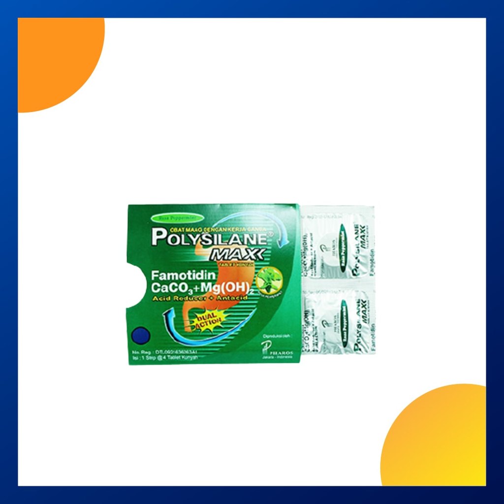 POLYSILANE MAX RASA PEPPERMINT 1 STRIP @ 4 TABLET KUNYAH