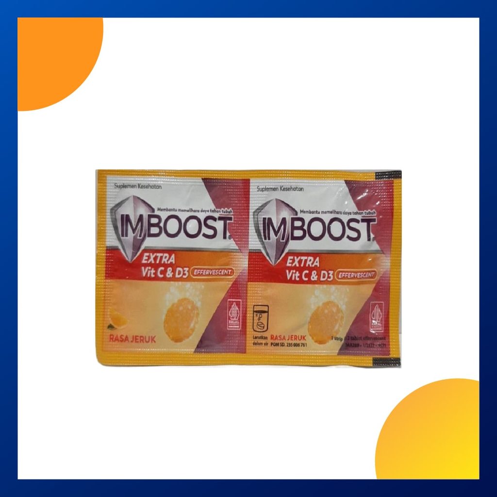 Imboost Extra Vit C & D3 Rasa Jeruk Strip 2 Tablet Effervescent