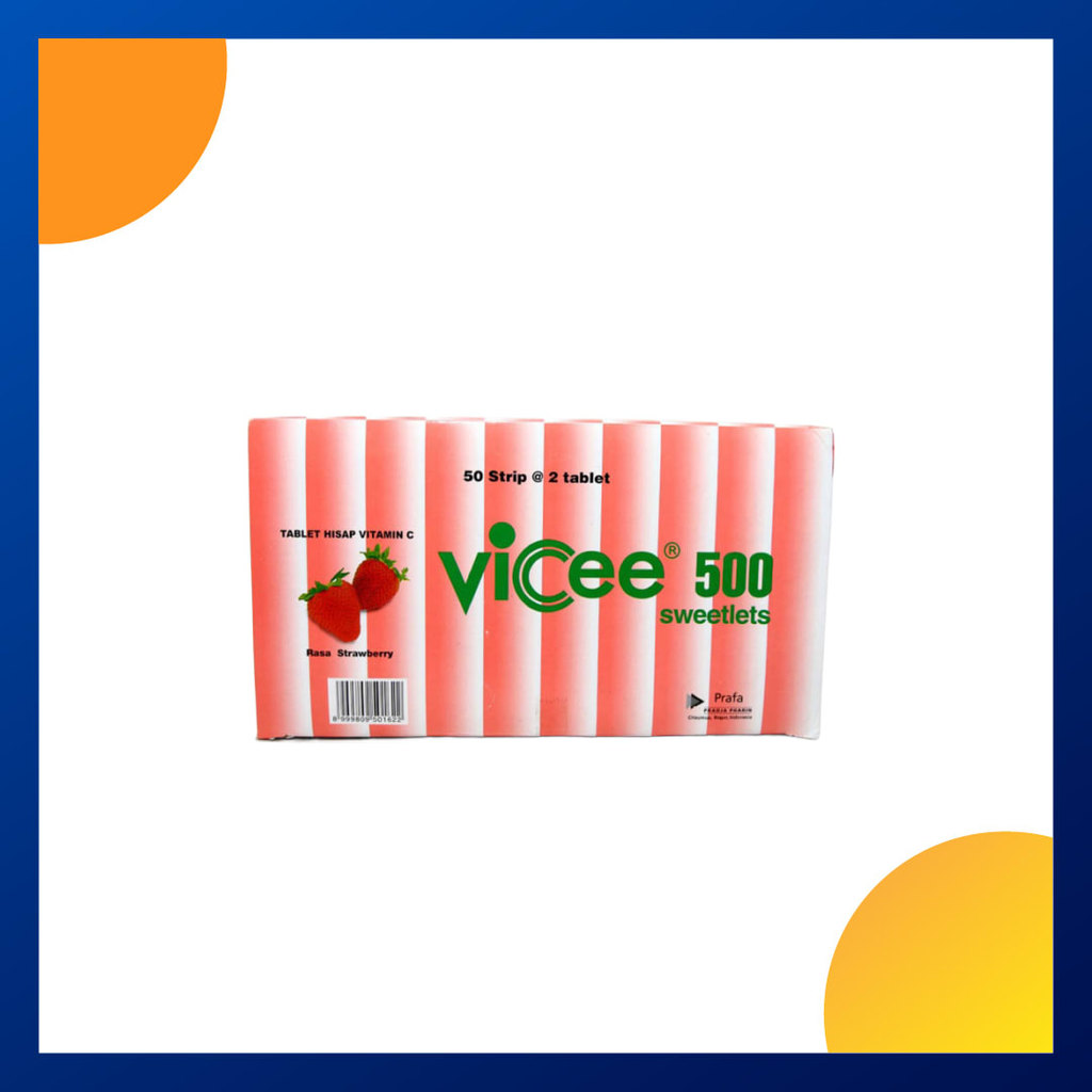 Vicee 500 Rasa Strawberry Box 100 Tablet