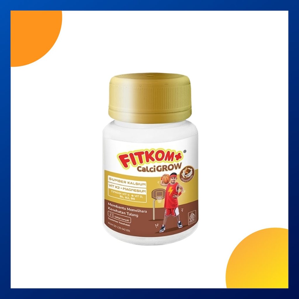 Fitkom+ Calcigrow Chocomilk Botol 21 Tablet