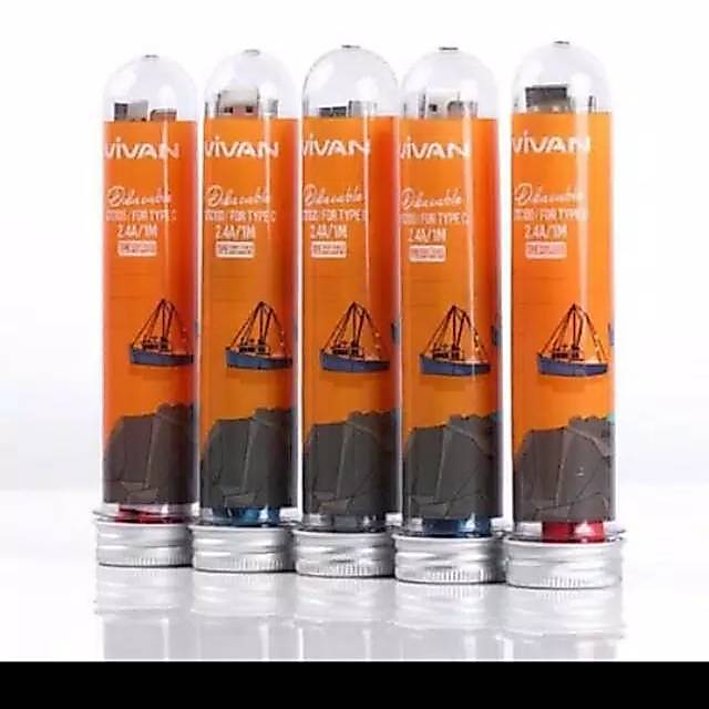 Kabel data vivan mini tube CTC100 for type c 2.4a 1meter