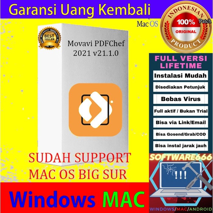 Software Membuka dan Edit PDF: Movavi PDFChef 2021 v21 [Mac]