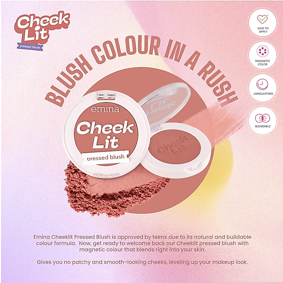Emina Cheeklit Pressed Blush - 3.5 gram