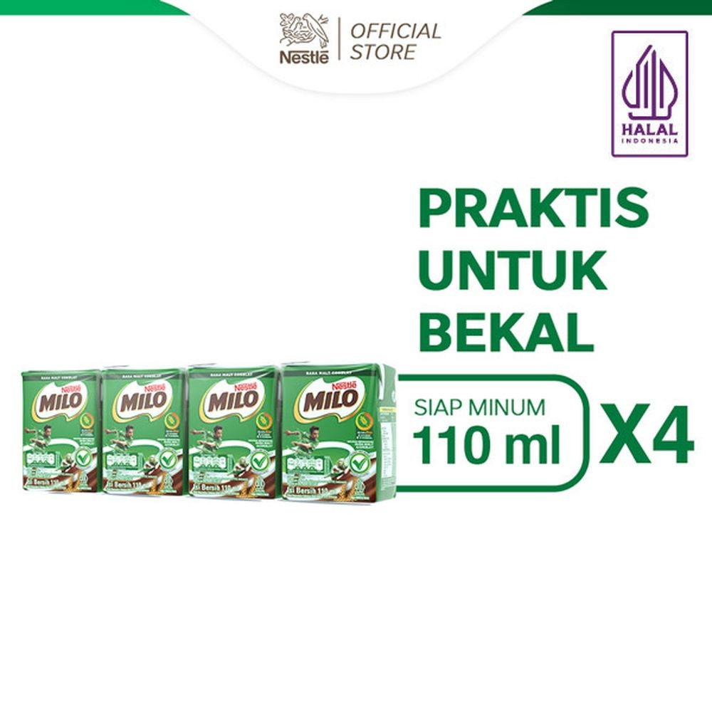 MILO HEALTY DRINK UHT COKLAT 4x110mL