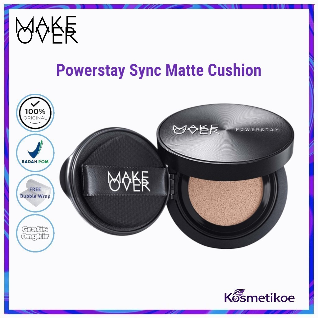 MAKE OVER Powerstay Sync Matte Cushion - Smart AI High Coverage Cushion