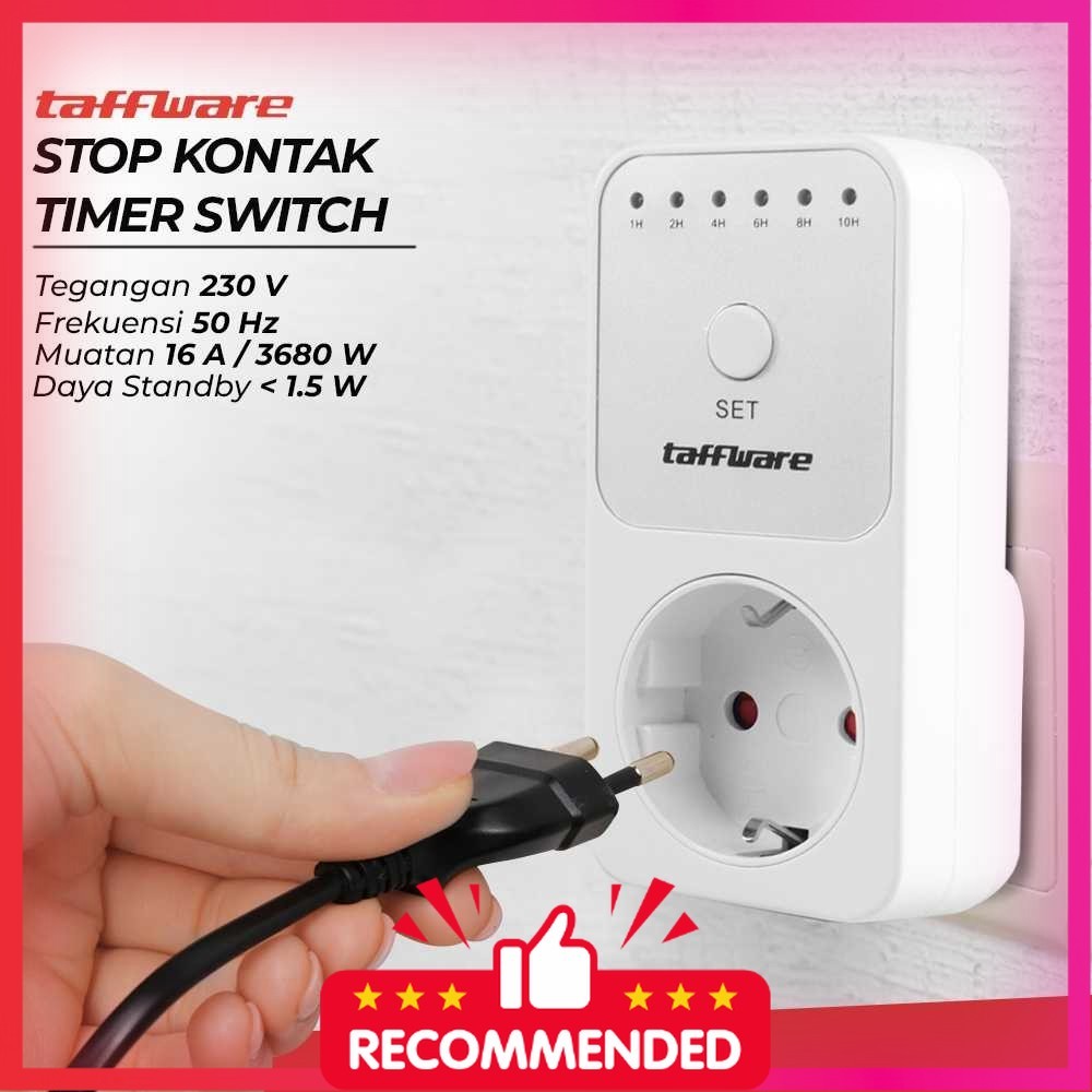 Taffware Stop Kontak Programmable Timer Switch 6 Program 230V/16A - W03