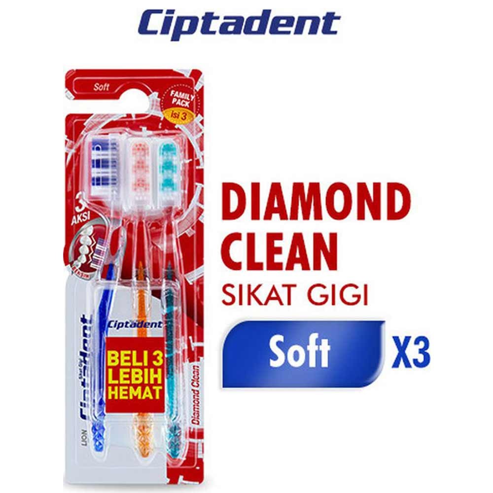CIPTADENT SIKAT GIGI DIAMOND CLEAN 3'S  SOFT