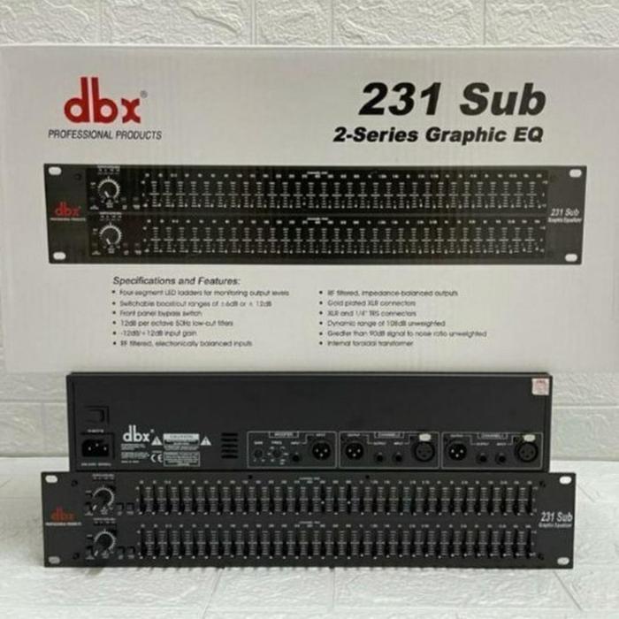 EQUALIZER DBX 231 + SUB OUTPUT NEW DESIGN GRADE A++ EQ Equaliser DBX 231 SUB - DENGAN EXTRA BUBBLE