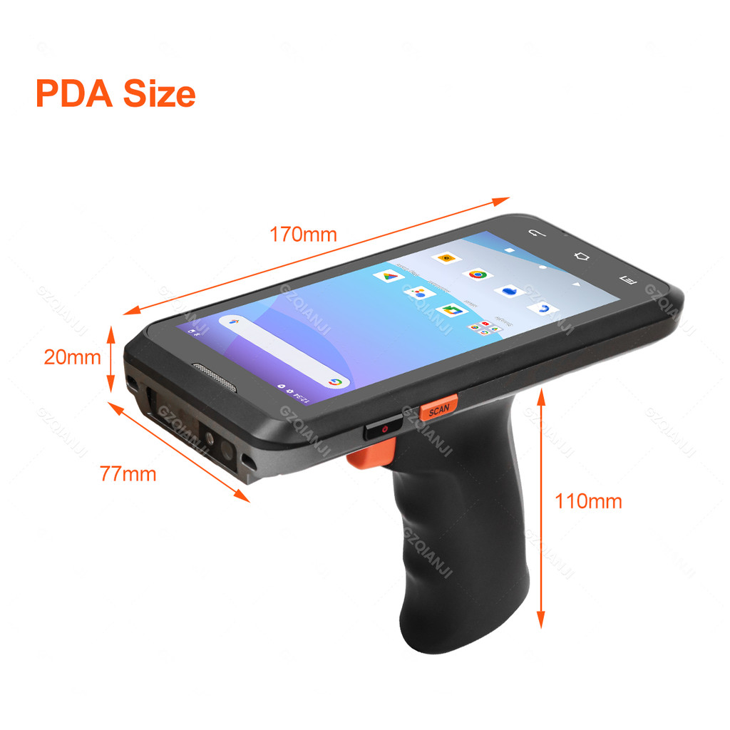 Handle PDA Android 13 Barcode Scanner 1D Laser 2D QR Code Reader Portable Data Collector Device with Handle Grip NFC 4+64GB