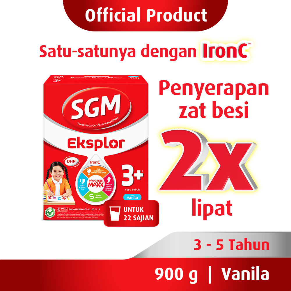 SGM EKSPLOR 3+ PRO-GRESSMAXX SUSU PERTUMBUHAN VANILA 900g