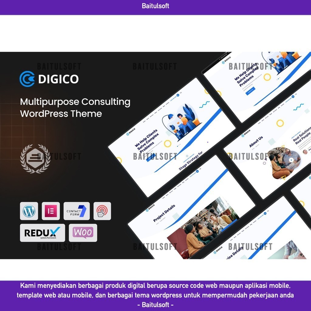 TEMA WEB  DIGICO - MULTIPURPOSE CONSULTING WORDPRESS THEME D5615 BAITULSOFT LISENSI ORIGINAL FULL VERSION
