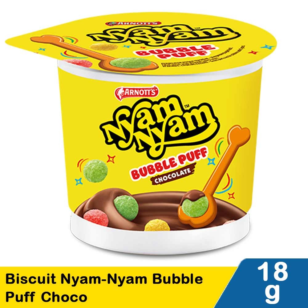 ARNOTT'S BISCUIT NYAM-NYAM BUBBLE PUFF CHOCO 18g