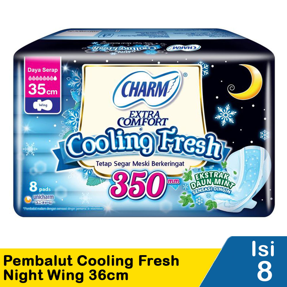 CHARM PEMBALUT COOLING FRESH 8'S NIGHT WING 35cm