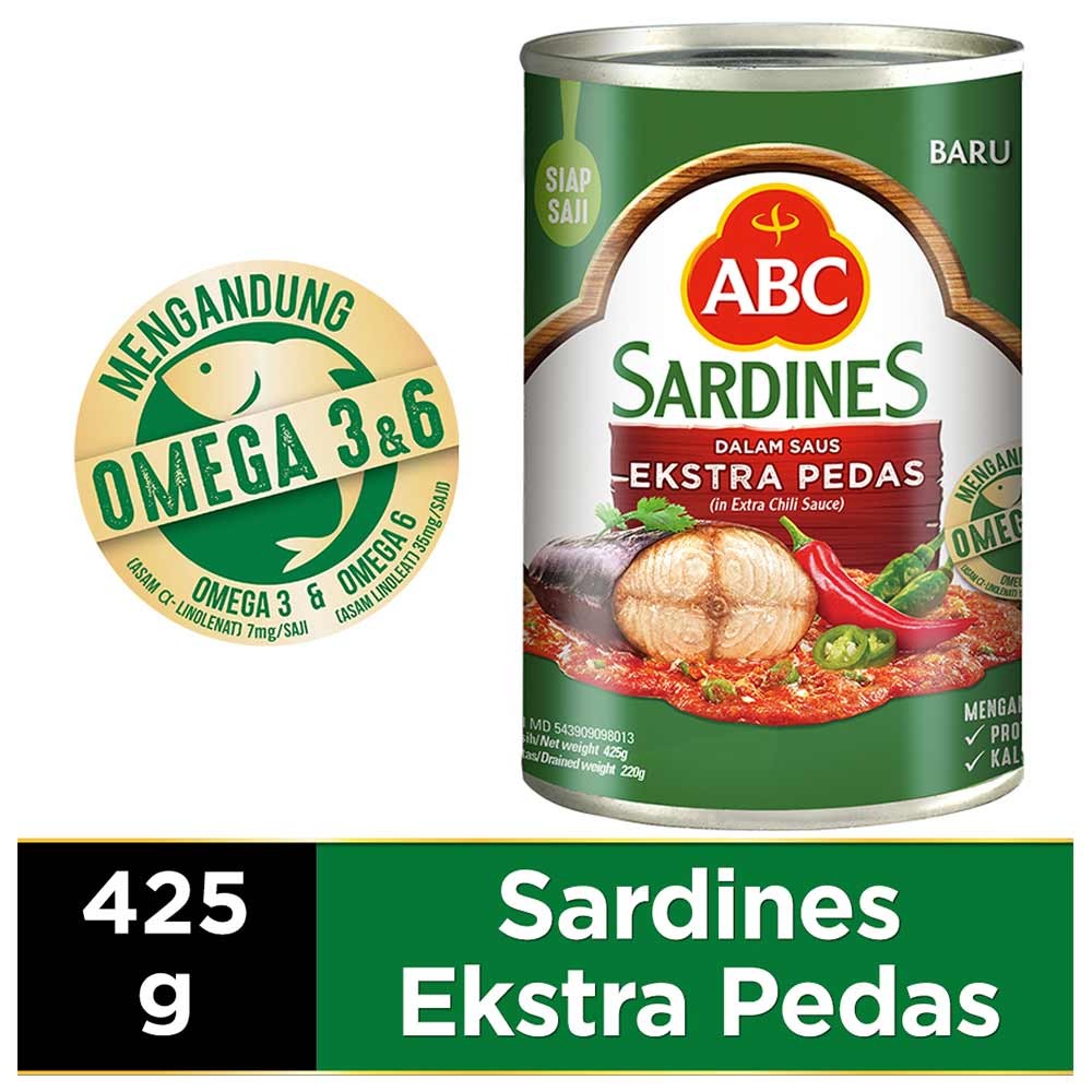 ABC SARDINES EXTRA PEDAS 425g