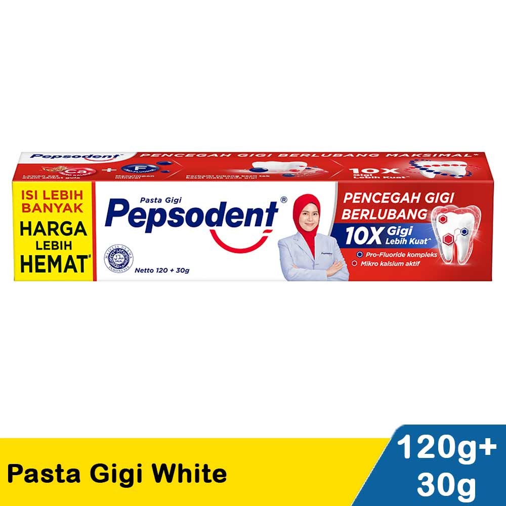 PEPSODENT PASTA GIGI WHITE  120+30g