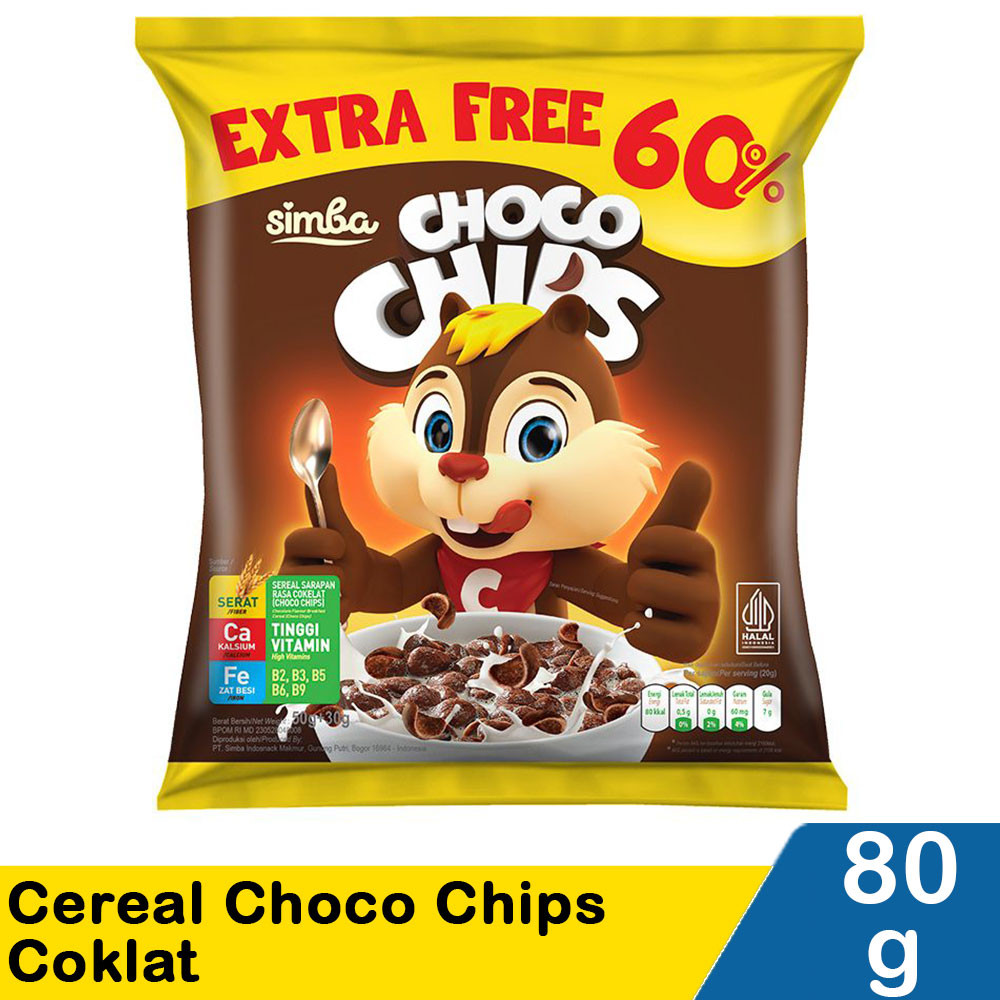 SIMBA CEREAL CHOCO CHIPS COKLAT 80g