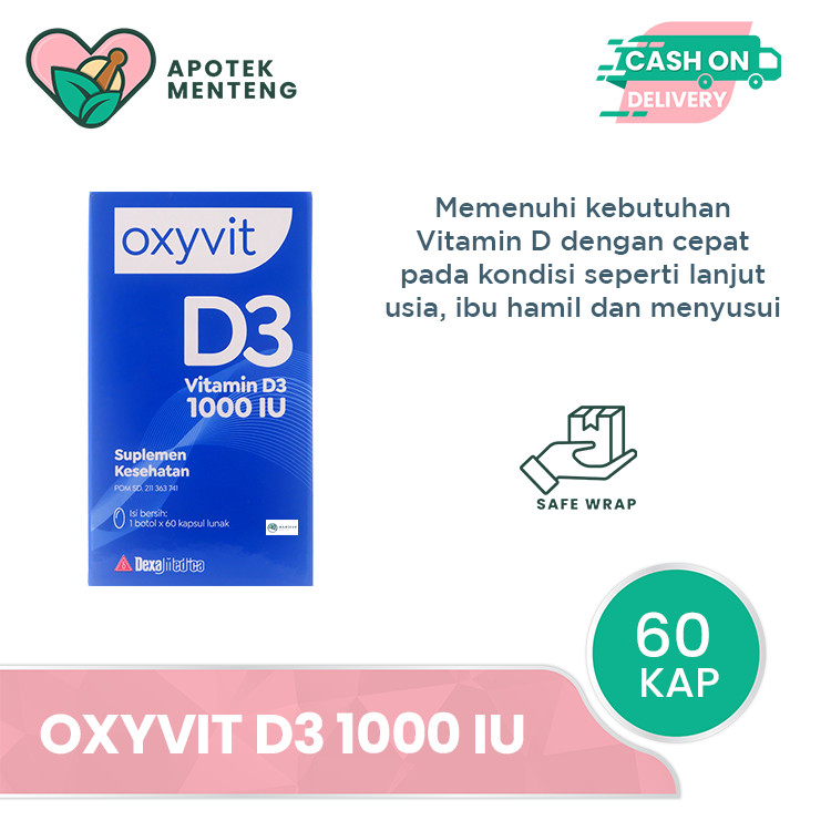 Oxyvit D3 60 Kapsul - Suplemen Vit D3 1000 IU