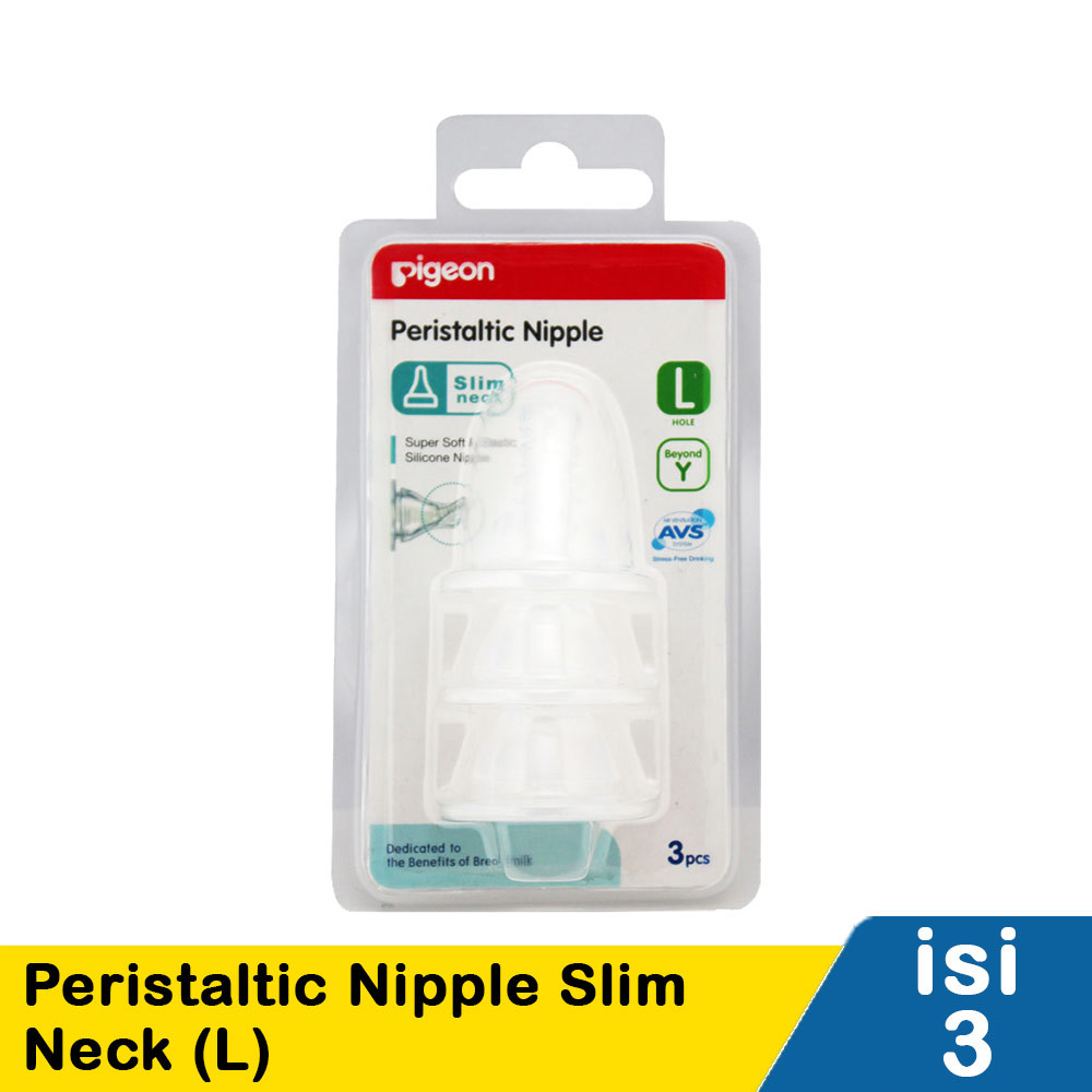 PIGEON PERISTALTIC NIPPLE 3'S SLIM NECK LARGE