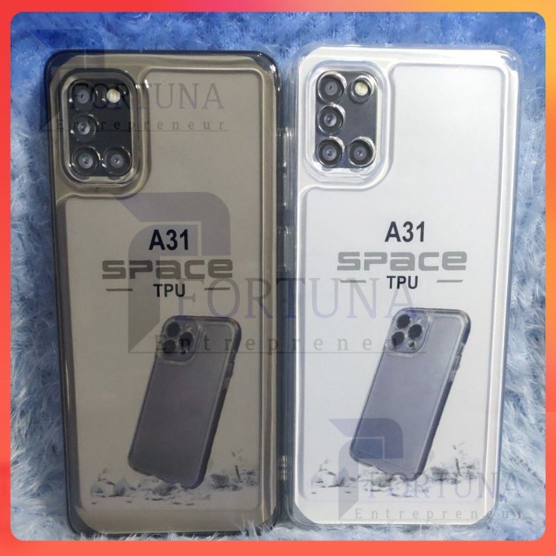 COD Soft Case Original Space Transparan Samsung A31 Silikon 2.1MM+Protec Camera