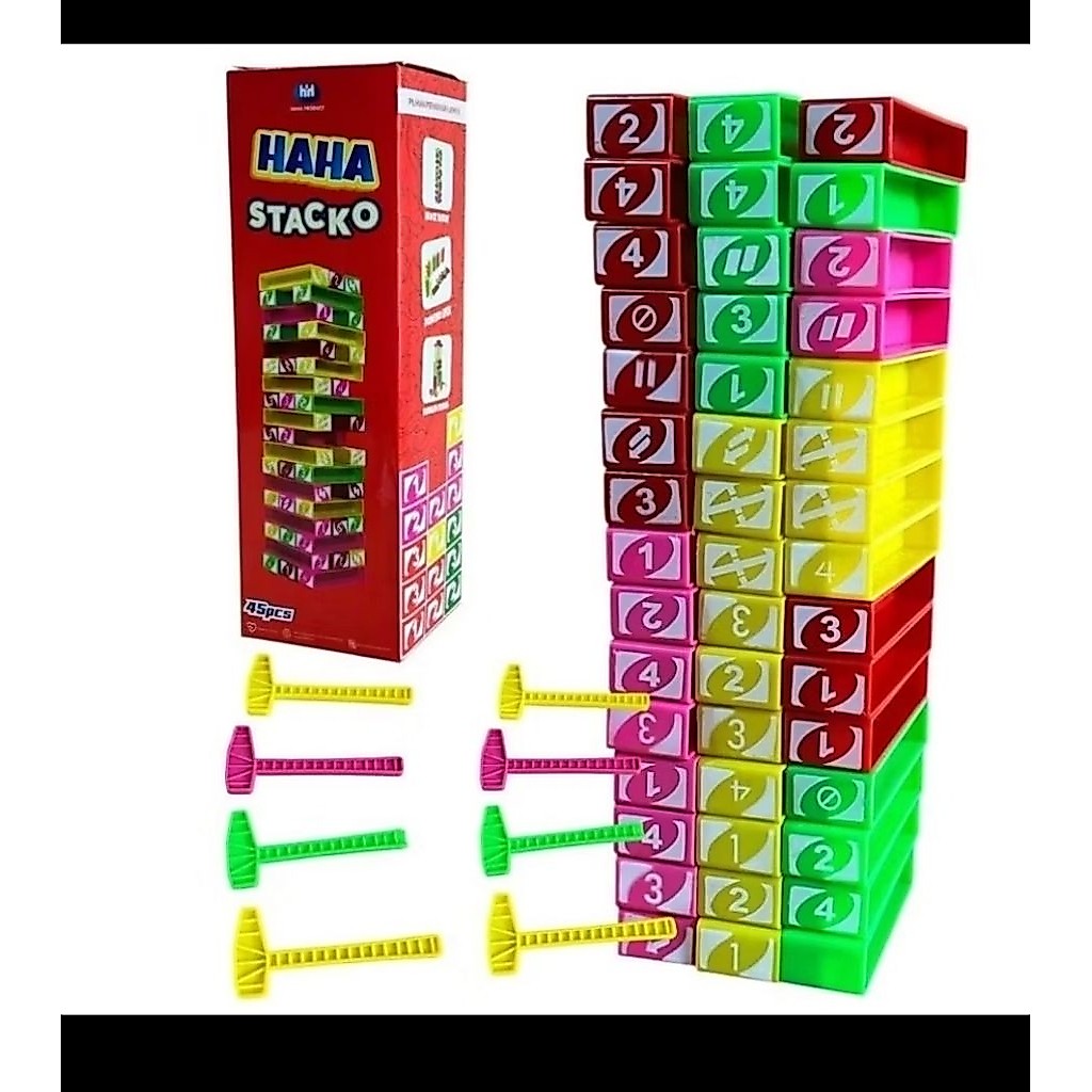 HAHA stacko mainan edukasi balok susun blok stacko tower stacking blok menara