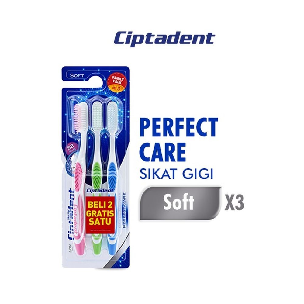 CIPTADENT SIKAT GIGI PERFECT CARE 3'S  SOFT