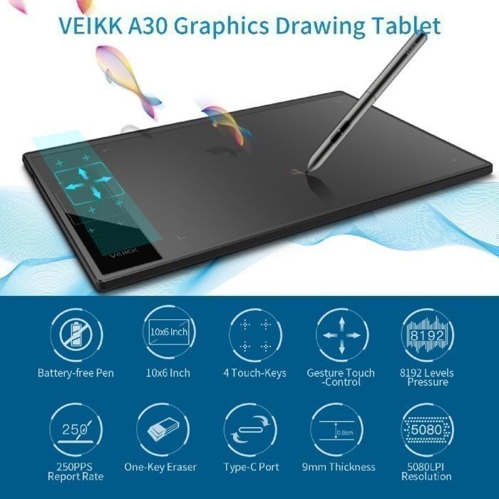 A30 - Digital Graphics Drawing Tablet with Pen Tablet P01