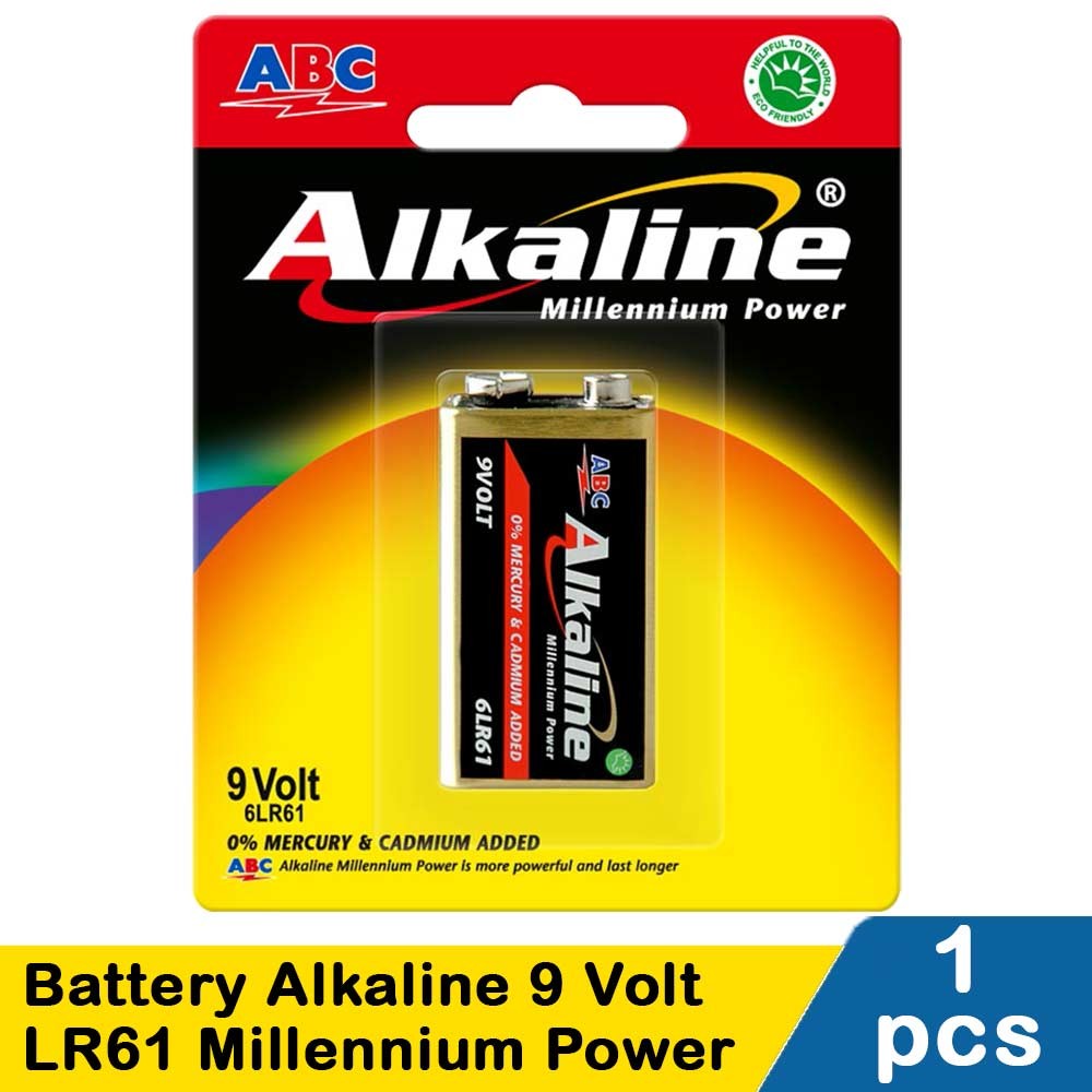 ABC BATTERY ALKALINE 9 VOLT/6LR61 MILLENNIUM PWR